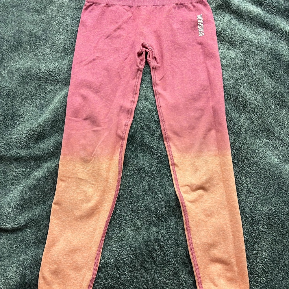 Women’s Ombre Pink and Orange Gymshark Leggings